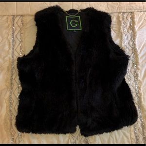 Black Faux Fur Vest
